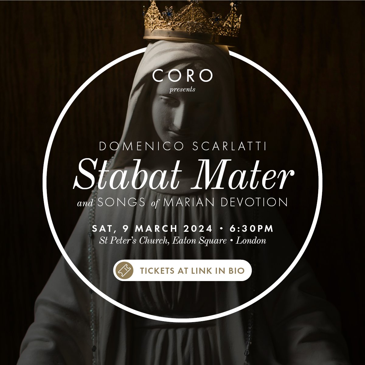 ⭐NOW ON SALE: On Saturday, 9 March, Coro returns with Domenico Scarlatti's Stabat Mater (1715), along with a selection of works showcasing the wide variety of musical styles that composers have used to honour the Virgin Mary across the centuries. Tickets at the link in our bio.