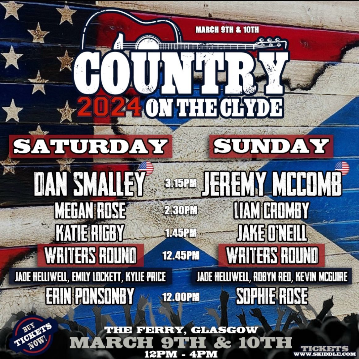 Excited to be taking the stage at the Glasgow’s @countryontheclyde Get ready for some foot-stompin', heart-warming tunes 🤠 Can't wait to share this incredible experience with you all. See you there! 
skiddle.com/whats-on/Glasg…
 
#CountryOnTheClyde #Glasgow #LiveMusic