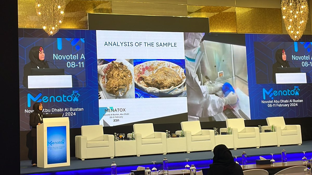 Worried about pufferfish?

Dr Fatima Ayessah Ingkagan from the Phillipines 🇵🇭 presenting on a cluster of tetrodotoxin poisoning #MENATOX2024