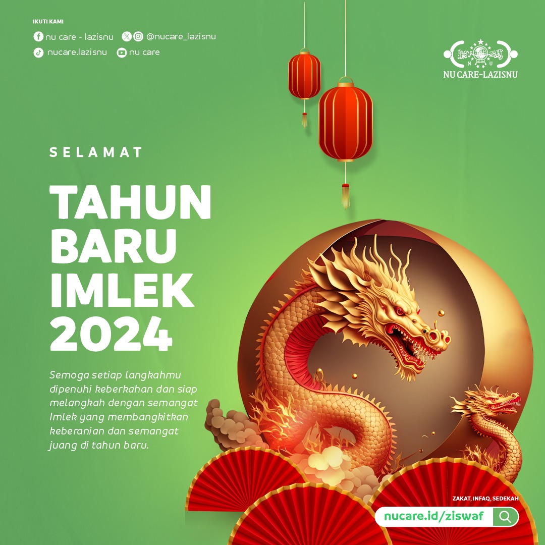 nucare_lazisnu's tweet image. Segenap Keluarga Besar LAZISNU PBNU mengucapkan Selamat Tahun Baru Imlek 2024.

Semoga setiap langkahmu dipenuhi keberkahan dan siap melangkah dengan semangat Imlek yang membangkitkan keberanian dan semangat juang di tahun baru

#NUCare #LAZISNU #Imlek2024 #imlek2024gongxifacai