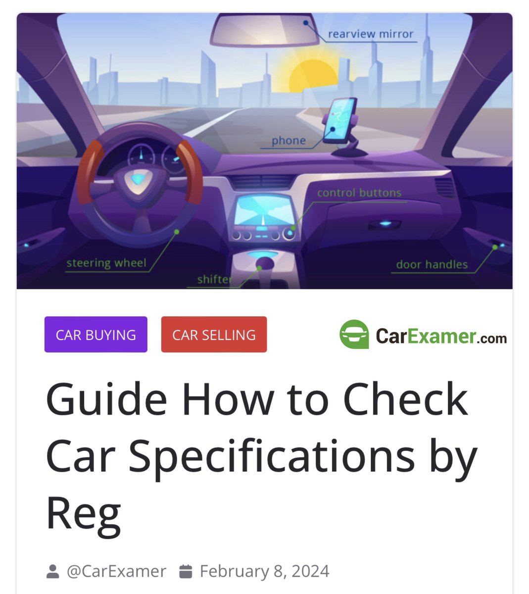 CarExamer's tweet image. Guide How to Check Car Specifications by Reg ℹ️👇

carexamer.com/blog/guide-how…

#carcheck #speccheck #carhistory #carexamer