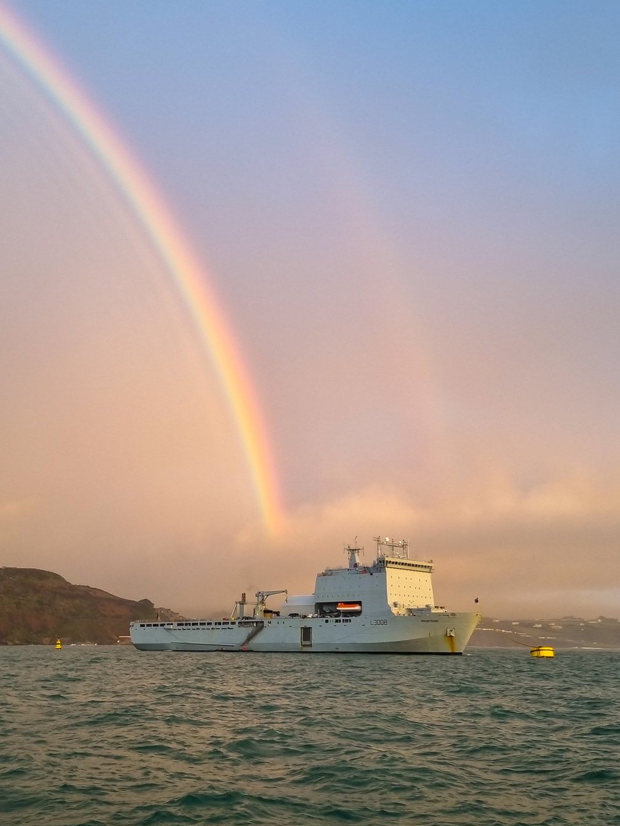 What can you find at the end of a rainbow? Not your normal pot of gold, but the #MightyMounts! @RFAHeadquarters #rfa #careersatsea Photo by 3/O H Severn