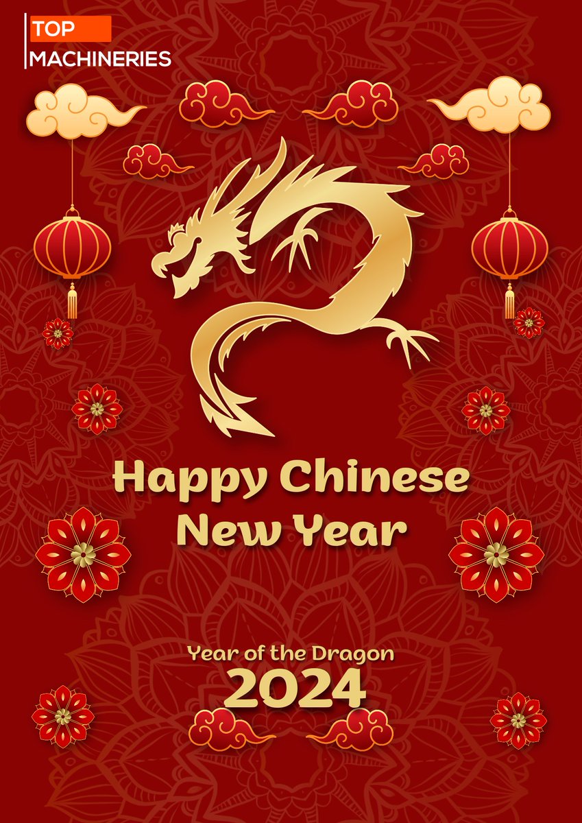 From all of us at #Topmachineries, may this new year bring you prosperity and good fortune. 

Happy Chinese New Year! 🎉🎊 

#YearOfTheDragon #ChineseNewYear #ProsperityAhead #chinesenewyear2024🐉