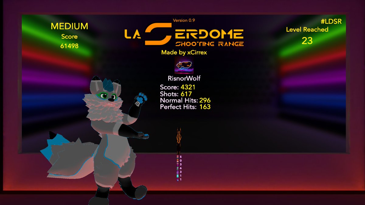 RisnorWolf's tweet photo. Had my best run so far unknowingly on medium in my new avatar #RisInVR #RisInActualVR #LDSR https://t.co/KVXrgd1fwE