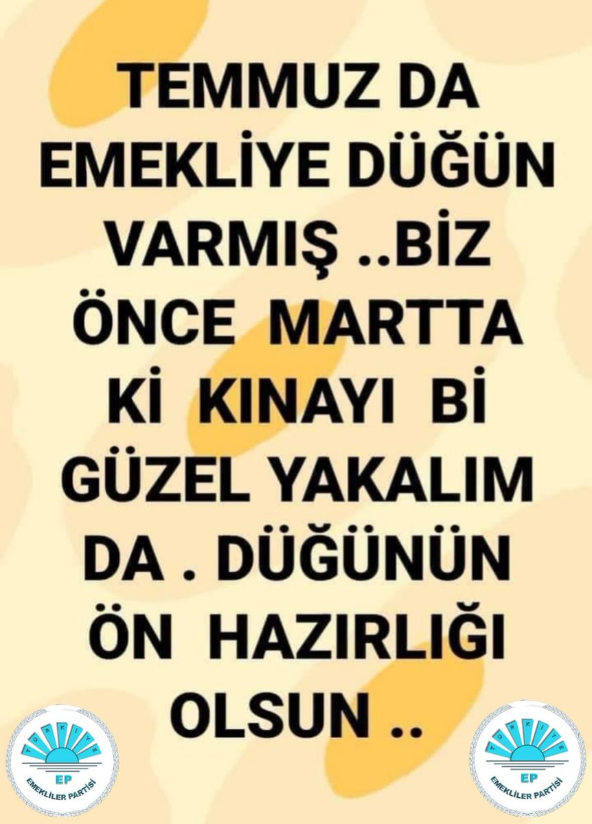 Kınayı Hep Beraber 31 Martta Yakıyor muyuz!!!!
#16MilyonEmekliSesleniyor #EmeklilerPartisi #EmekliyimSandığıBekliyorum #YeterArtık #EmekliyeHemen12BinSeyyanen #emeklirteistifadiyor #EmeklilerPartisi #SeçiminAnahtarıKademe #OyunuBozacakEmekli 
@CengizERTEN @Yeluzshin @Zisan34ipek