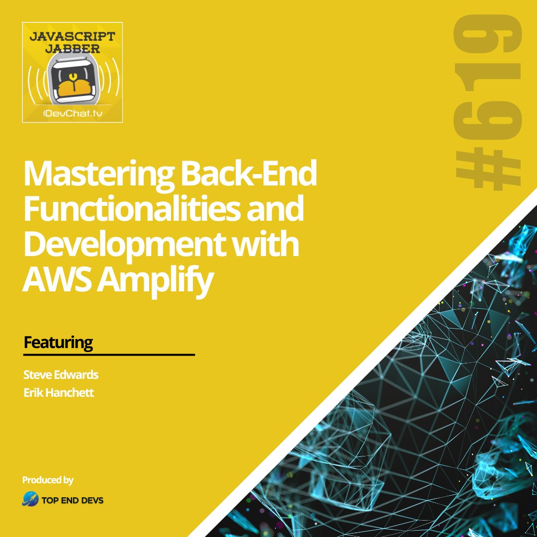 JSJabber's tweet photo. Check out this week's episode of #JavaScriptJabber with Erik Hanchett

#𝗝𝗦𝗝: Mastering Back-End Functionalities and Development with AWS Amplify

https://t.co/VbsiDxRrXw https://t.co/HtJhCC2n6Y