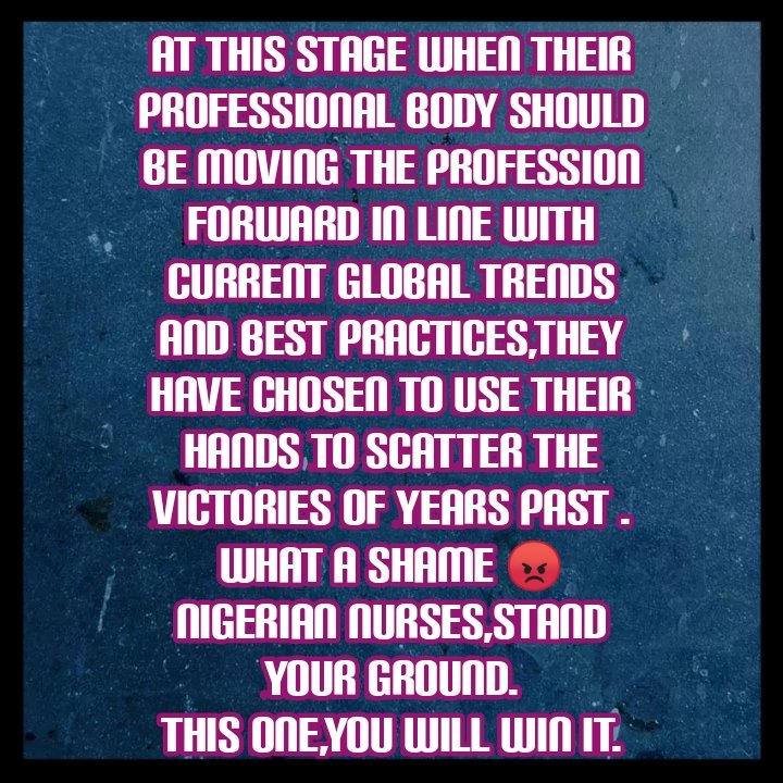 No one will fig¥t for you Nigerian Nurses but you,stand your ground,we stand with you.
@ogolindalucy @NaijaNurses4SDG #Nurses #nigeriannurses