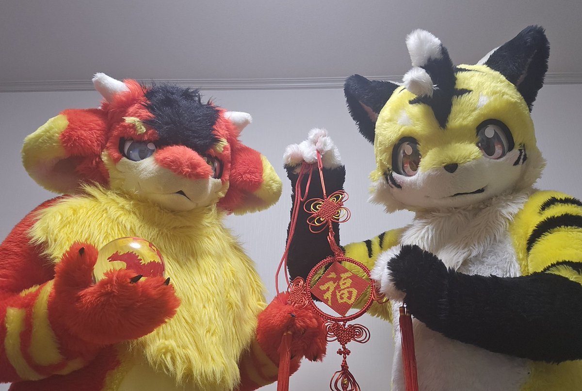 akimitsuki1's tweet photo. 今年もウチの中華コンビが新年のご挨拶！あけましておめでとう！ https://t.co/TU7PVO7Zs4