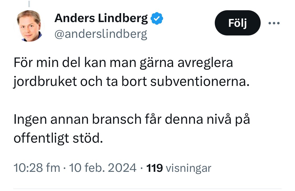Det finns ingen bonde som får lika mycket skattepengar som Aftonbladet. 

Det finns jordbruksföretag som producerar mat till tusentals svenskar som får mindre skattepengar än Aftonbladet.

Sedan får man naturligtvis bedöma nyttan själv.