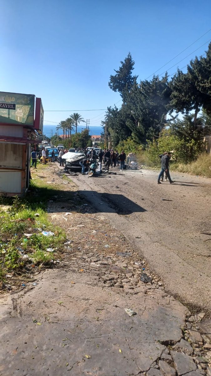 Lebanese media reporting an alleged Israeli airstrike on a vehicle in the village of Jadra, some 60 kilometers from the Israeli border. Footage from the scene shows at least three casualties