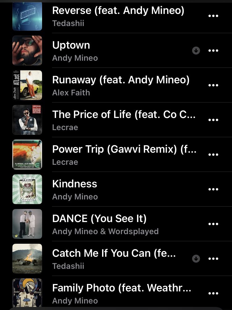 My top 30 @AndyMineo joints in no particular order.