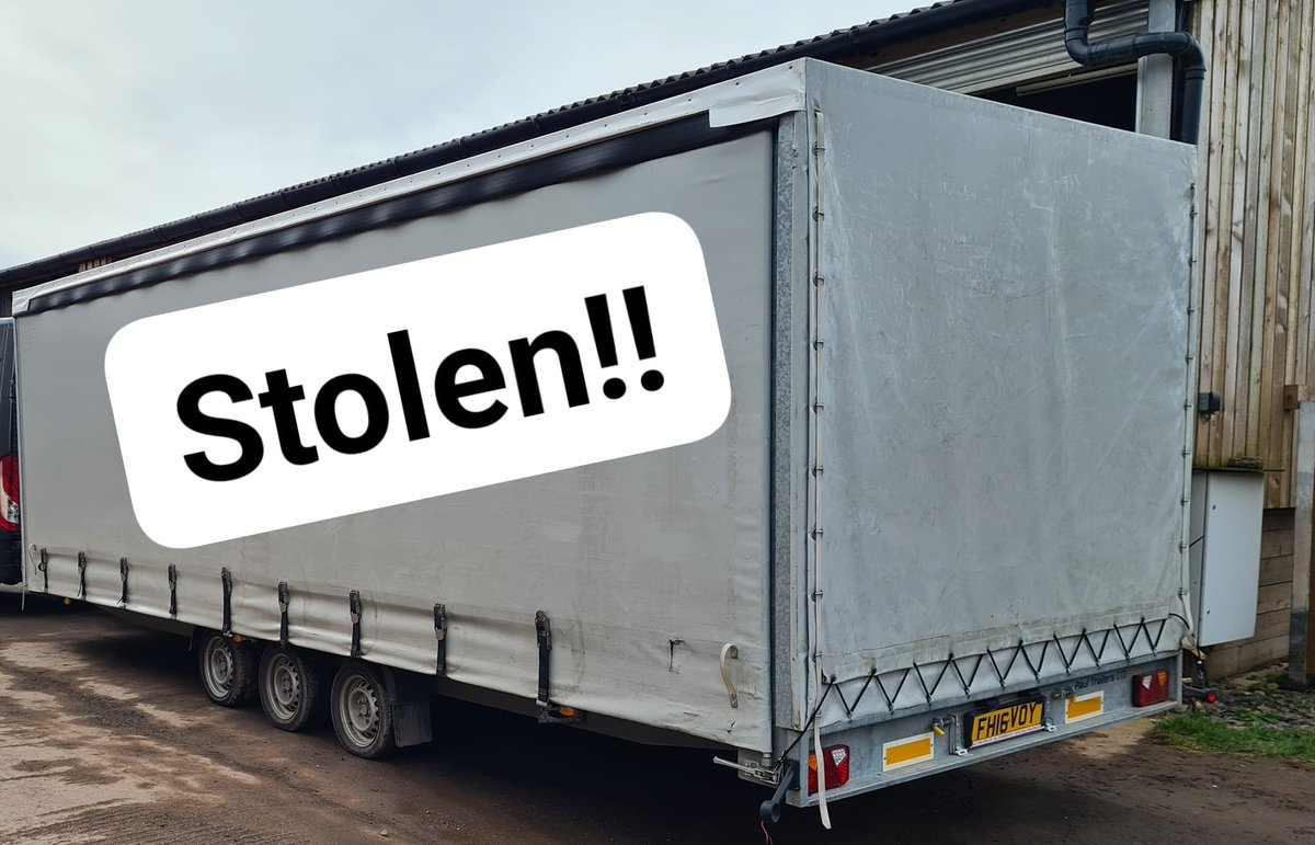 Well our bloody trailer was stolen right off the dock of the @The_Garrick. CCTV everywhere and board daylight when they took off in a white van. Keep your eyes peeled twitter! LNB x