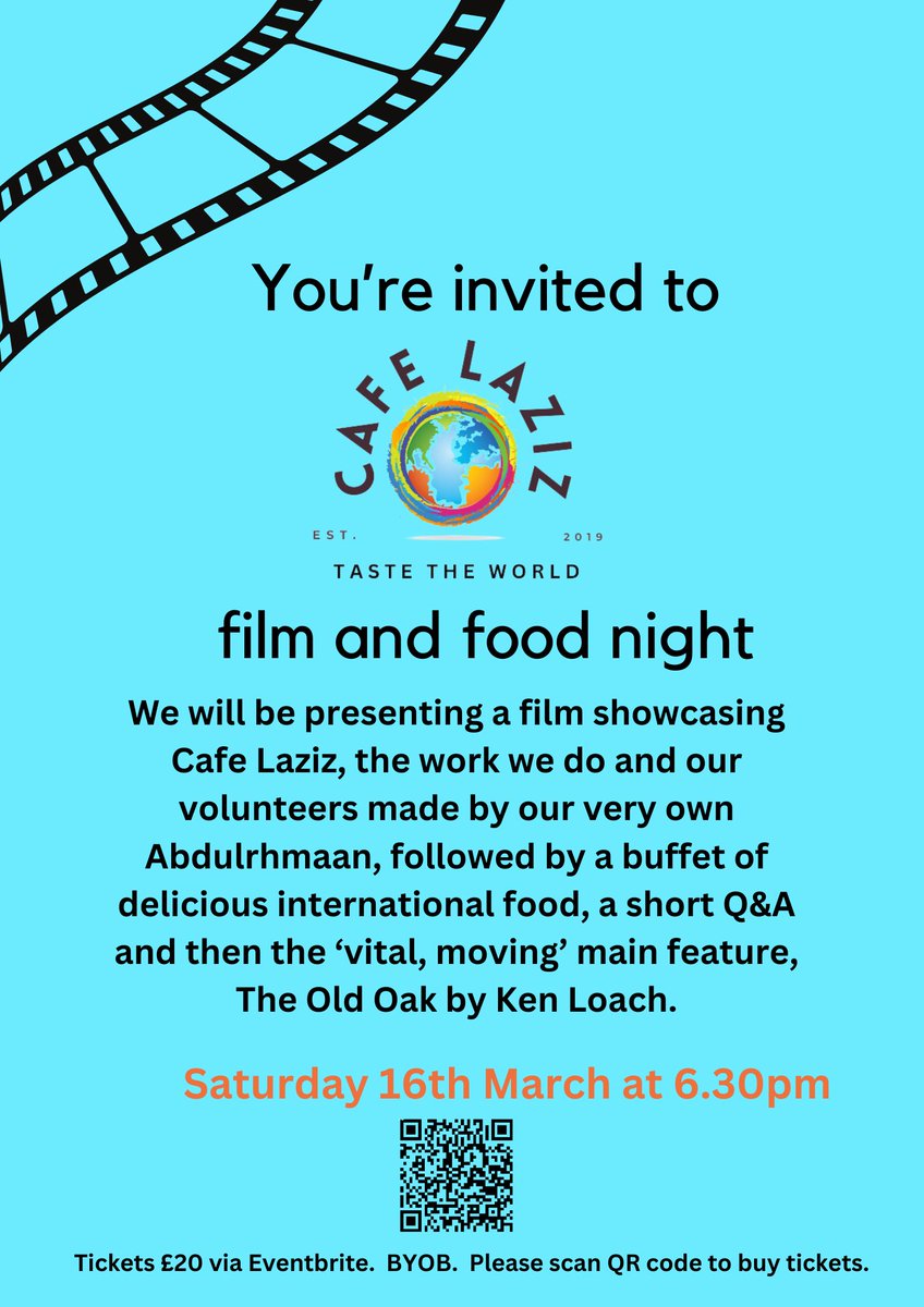 Big news alert!!! With thanks to the Lucem House Community Cinema Plus+ and St Helens Council Refugee Resettlement Programme, we are delighted to announce our next big event - our film night! eventbrite.com/e/cafe-laziz-f…