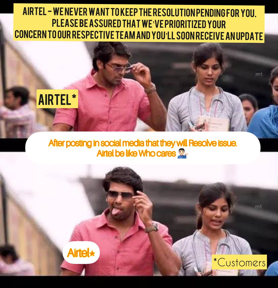 ChinnikrG's tweet photo. @Airtel_Presence I thought that only the engineers/relationship team doesn’t care. Now it’s proven even after posting in social media the entire @airtelindia @Airtel_Presence @airtelnews doesn’t care about the customer issue &amp; is focused only on marking money. None called me today. #flasepromise https://t.co/SwPOH48iSs