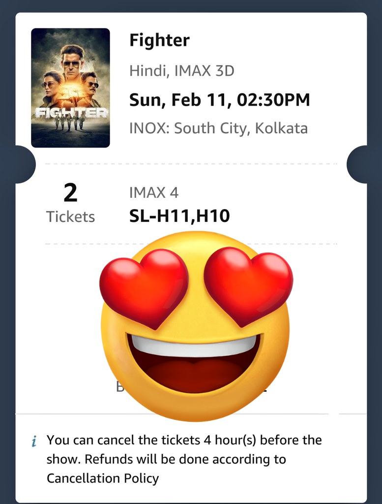 #Fighter booked 6th time!Tomorrow....What can be better than this on a promise day! ❤️

#Fighter
#FighterWithBekaarDil
#FighterForever 
#SiddharthAnand 
#HrithikRoshan 
#DeepikaPadukone 
#AnilKapoor