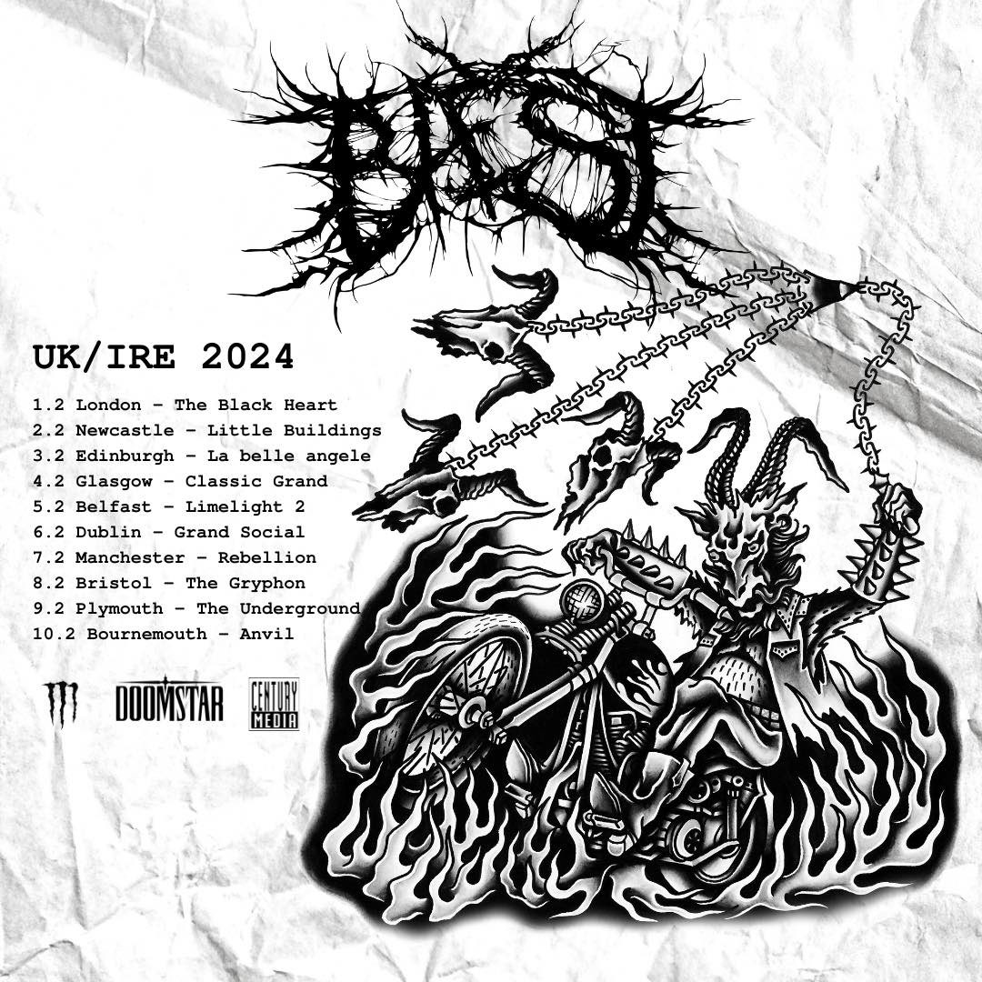 Danish Death courtesy of Baest hits sleepy Bournemouth this evening… going to be a good one! <a href="/baestband/">BAEST</a>