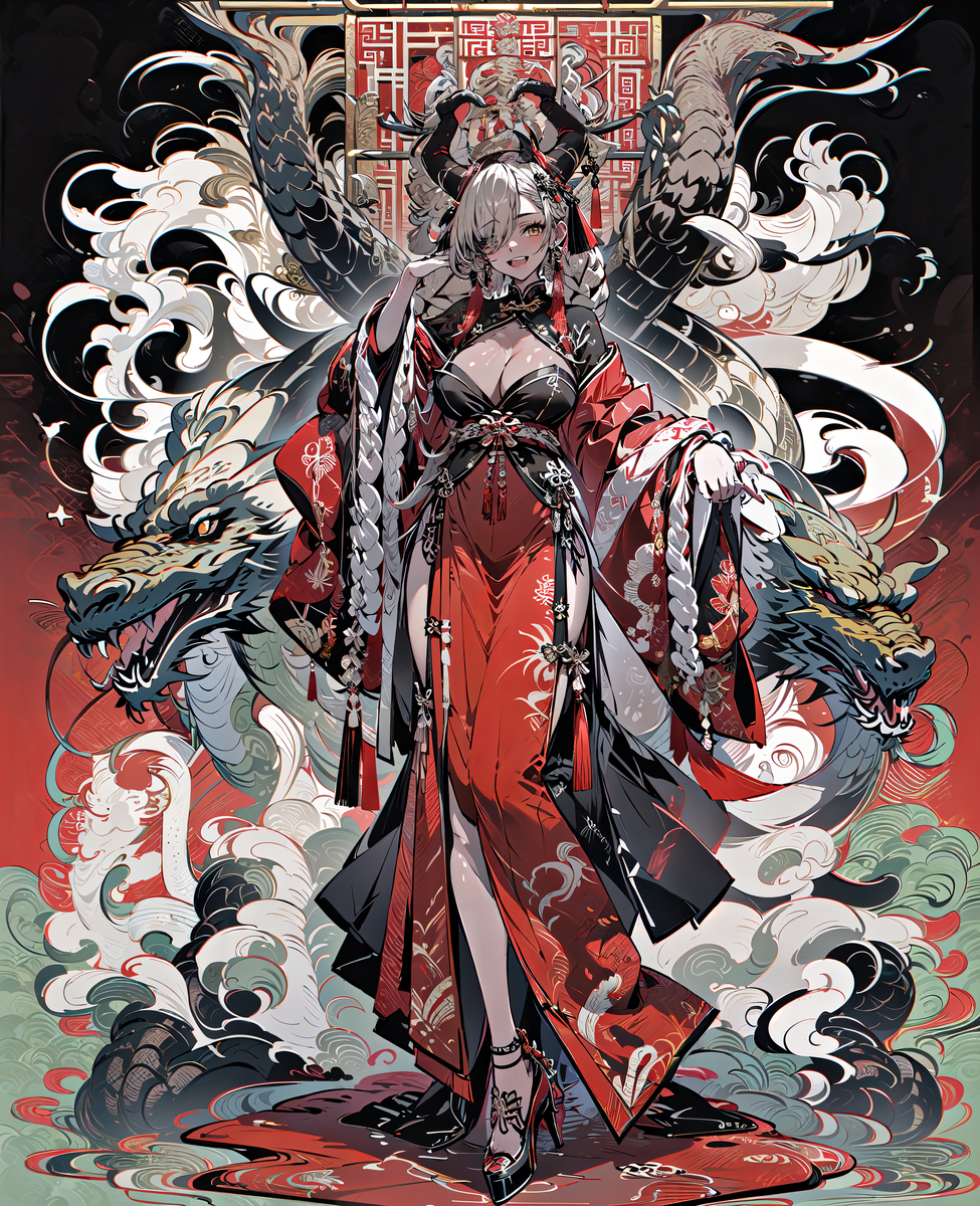 djninja1014's tweet photo. 旧正月、おめでとう！
今年の龍年、みんなに良い運が舞い込むといいね。

#尾張 #アズールレーン #旧正月 #チャイナドレス (1/1) https://t.co/JL070BM2OR