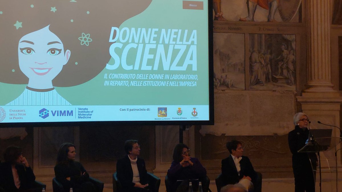 AdHocCom's tweet image. Oggi all'@unipadova per la Giornata Internazionale delle Donne nella Scienza.  La Presidente della Fondazione Ricerca Biomedica Avanzata VIMM, Giustina Mistrello Destro, ha sottolineato come questo sia un tema molto caro al #VIMM dove + del 70% dei dipendenti sono #donne.
