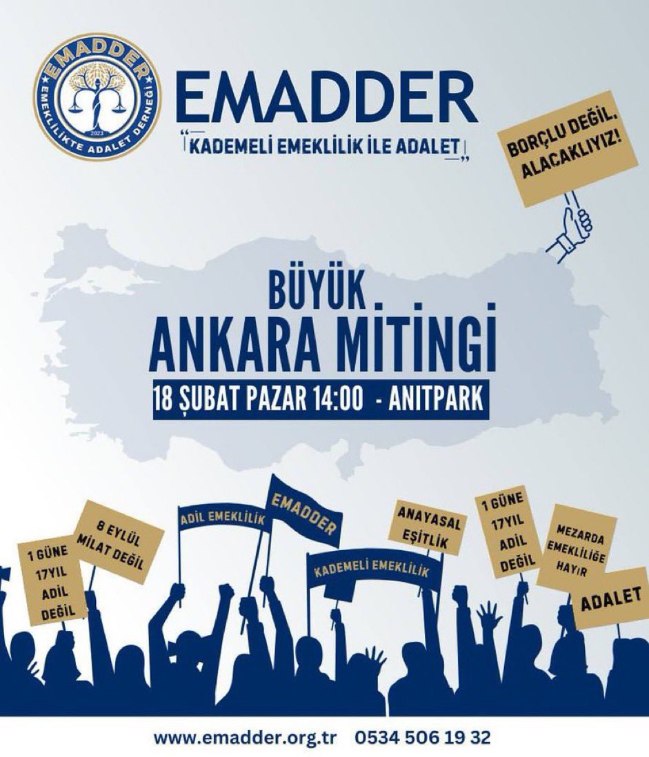 Adaletsizlik son bulmalı, kademeli emeklilik seçimden önce yasalaşmalı. Desteğimiz sizinle @EmadDernegi 

1 güne, 1 aya, 1 yıla 17 yıl geç emeklilik olur mu?! 
 
#2000LerinOyuKademeye #SeciminAnahtarKademe