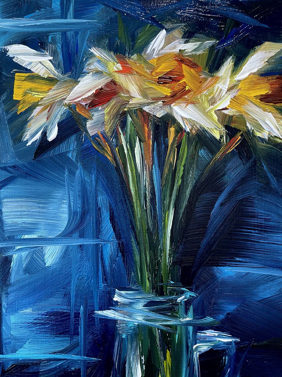 My art painting with daffodils 🌼