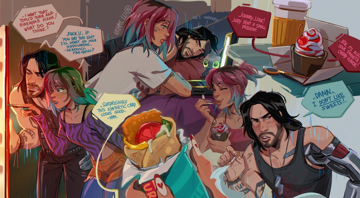 #cyberpunk2077 food issues p.s. actually johnny has a 100% sweet tooth