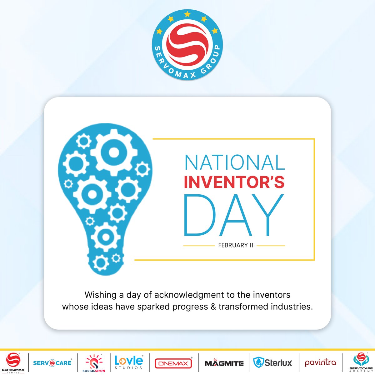 servocare's tweet photo. Wishing a day of acknowledgment to the #inventors whose ideas have sparked progress and transformed industries. Happy #InventorsDay! 

#NationalInventorsDay #Technology #Entrepreneur #Idea #Manufacturing #Entrepreneurship #Invention #Technology #Startup

#SERVOCARE https://t.co/OQuDILY5cA