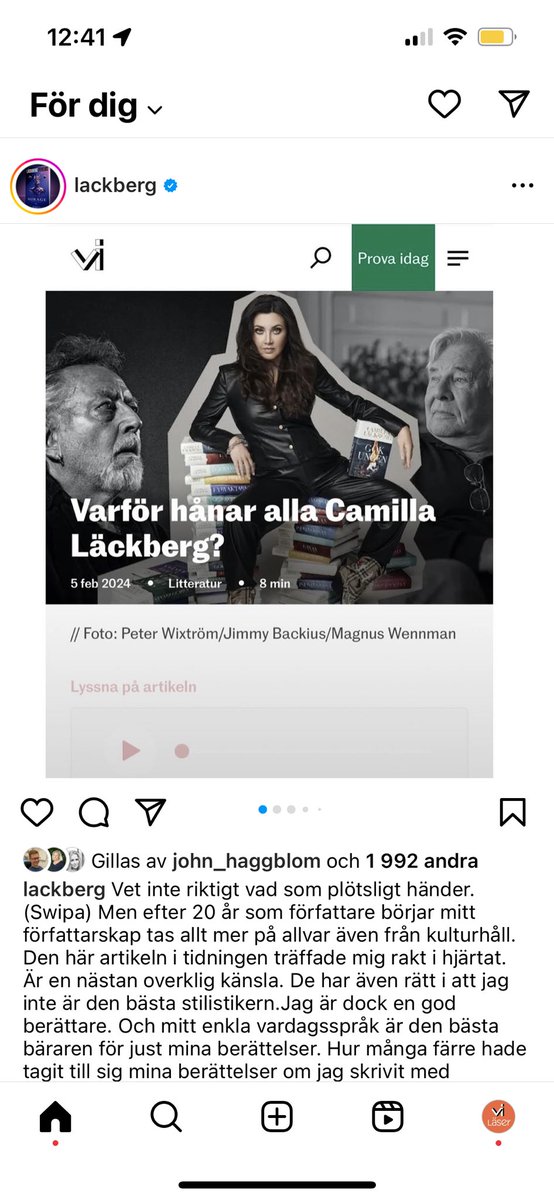 Varför hånar alla Camilla Läckberg? vi.se/artikel/varfor…