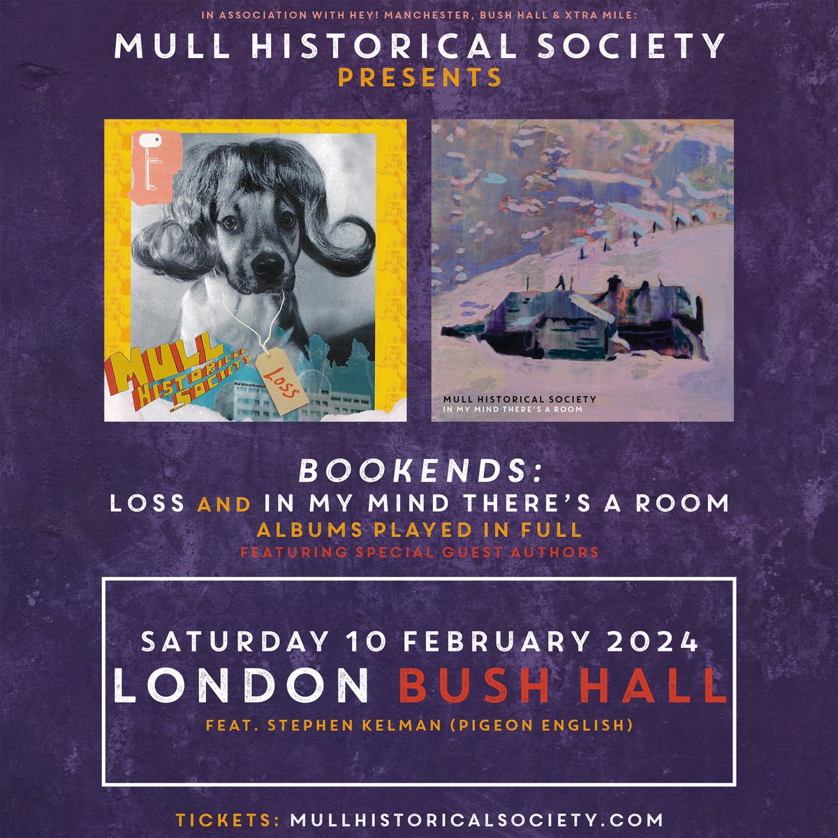 Colin MacIntyre (@colinmacintyre) on Twitter photo Last call TONIGHT: <a href="/MullHistorical/">Mull Historical</a> performing ‘Loss’ & most recent ‘Room’ albums in full in London at the glorious @Bushhallmusic feat. ‘Pigeon English’ & MHS ‘Room’ album <a href="/TheBookerPrizes/">The Booker Prizes</a> author <a href="/stephen_kelman/">Stephen Kelman</a> NB MHS on stage 7.45 so arrive early! Tix: dice.fm/event/ql6rx-mu… Last call TONIGHT: <a href="/MullHistorical/">Mull Historical</a> performing ‘Loss’ & most recent ‘Room’ albums in full in London at the glorious @Bushhallmusic feat. ‘Pigeon English’ & MHS ‘Room’ album <a href="/TheBookerPrizes/">The Booker Prizes</a> author <a href="/stephen_kelman/">Stephen Kelman</a> NB MHS on stage 7.45 so arrive early! Tix: dice.fm/event/ql6rx-mu…