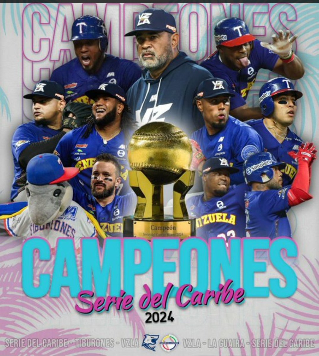 FELICITACIONES #TiburonesDeLaGuaira 
-RoundRobin después de 38 años
-#AngelPadron No hit No Run
-#LoanDepotPark 36.677 personas
-#OzzieGuillen Ganador Serie Mundial y del Caribe
-#VENEZUELA #CampeonesDeLaSerieDelCaribe 
-Blanquearon a RD
Excelente Muchachos!! GRACIAS