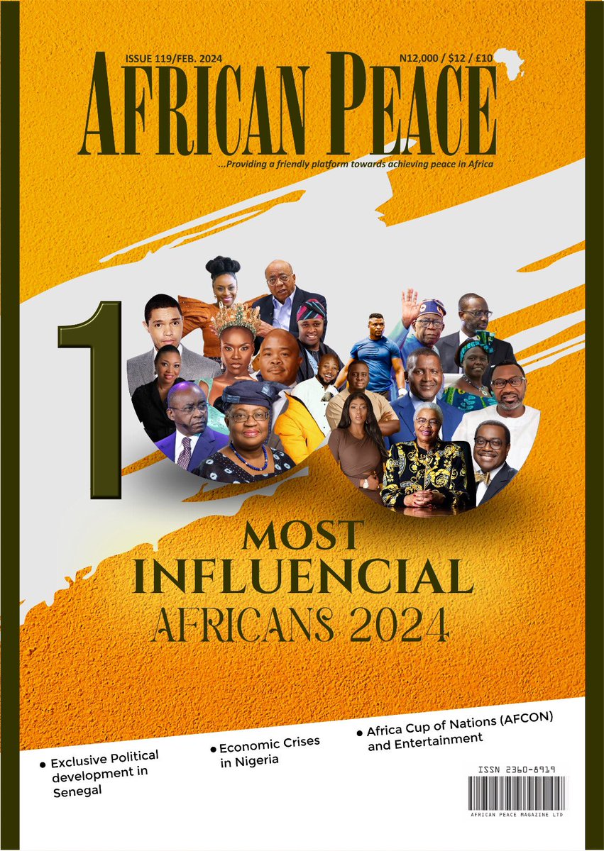 This month's edition of African Peace Magazine is a must read. It promises to be inspiring and impactful. You cannot afford to Miss it. #love #unity #fashion #africanpeacemag #africarising #techafrica #invest #photooftheday #photography #art #beautiful #sport #tourafrica