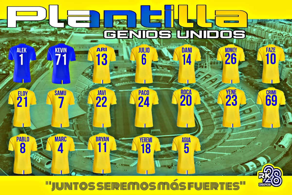 Genios Unidos (@aridanyd) on Twitter photo Pues ya están aquí los 19 caninos,que saldrán a las 4 competiciones a darlo todo,Come on Genios Unidos🟡🔵🇮🇨🇵🇪🇪🇸 <a href="/Norther44876826/">Roca28</a> <a href="/julio_efe_/">Julio </a> <a href="/Daninhoblabla/">🇵🇪Daninho🇵🇪</a> <a href="/Crimi69J/">Ghost__BabaYaga</a> <a href="/blankito19971/">blankito1997</a> @eneagono1 <a href="/TioChocolatero/">ElTioPaco</a> <a href="/SpartanCanary/">spartan Canary</a> <a href="/Pablodiepa1/">Pablodiepa</a> <a href="/_chocolate3000/">AYUDAS FIFA CHOCO3K🐦</a> <a href="/Ace_espanaa/">ACE España</a> 🇪🇸🇵🇪🇮🇨🔥🔝 Pues ya están aquí los 19 caninos,que saldrán a las 4 competiciones a darlo todo,Come on Genios Unidos🟡🔵🇮🇨🇵🇪🇪🇸 <a href="/Norther44876826/">Roca28</a> <a href="/julio_efe_/">Julio </a> <a href="/Daninhoblabla/">🇵🇪Daninho🇵🇪</a> <a href="/Crimi69J/">Ghost__BabaYaga</a> <a href="/blankito19971/">blankito1997</a> @eneagono1 <a href="/TioChocolatero/">ElTioPaco</a> <a href="/SpartanCanary/">spartan Canary</a> <a href="/Pablodiepa1/">Pablodiepa</a> <a href="/_chocolate3000/">AYUDAS FIFA CHOCO3K🐦</a> <a href="/Ace_espanaa/">ACE España</a> 🇪🇸🇵🇪🇮🇨🔥🔝