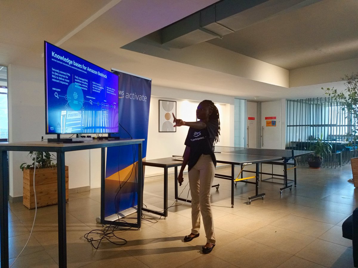 Adeline Makokha (@adeline_makokha) on Twitter photo Demonstrating the AWS Bedrock, AWS Party rock services that were launched at the <a href="/AWSreInvent/">AWS re:Invent</a> 2023 to the <a href="/aws_UGkenya/">AWS UserGroup Kenya</a>.
#AWSRecapKE
<a href="/data_alma/">Data Alma</a> <a href="/Vel12171/">Veliswa_Boya๐ฅ๐ฟ๐ฆ</a> Demonstrating the AWS Bedrock, AWS Party rock services that were launched at the <a href="/AWSreInvent/">AWS re:Invent</a> 2023 to the <a href="/aws_UGkenya/">AWS UserGroup Kenya</a>.
#AWSRecapKE
<a href="/data_alma/">Data Alma</a> <a href="/Vel12171/">Veliswa_Boya๐ฅ๐ฟ๐ฆ</a>