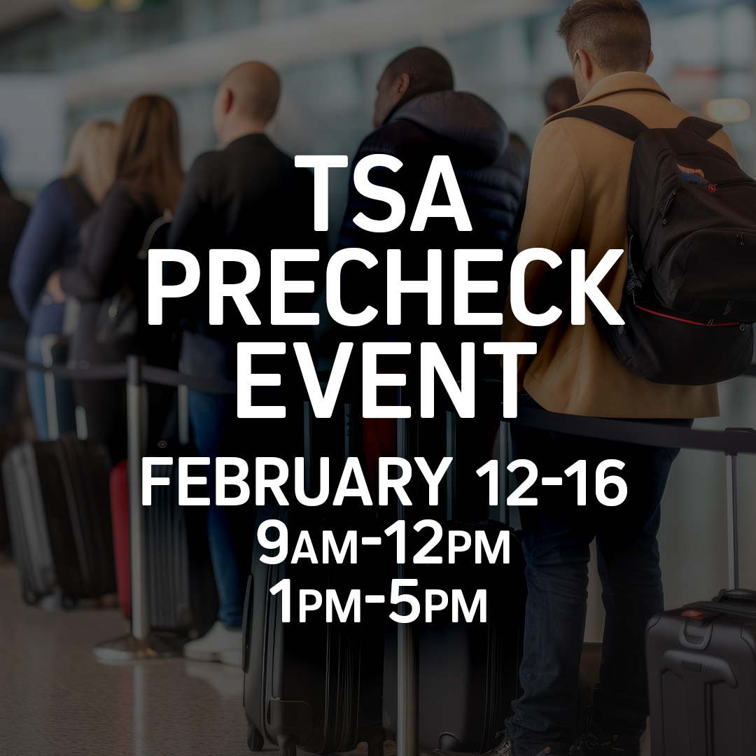 flyfrompti's tweet image. Don't miss out on the opportunity to breeze through security! 🛫 Join us for TSA PreCheck at PTI from Feb 12-16, 2024. Visit 1000 Ted Johnson Parkway between 9am-12pm &amp;amp; 1pm-5pm. 🗓️ ⏰ 🛩️

Skip the lines and travel stress-free! 😌 #TSA #PreCheck #PTI