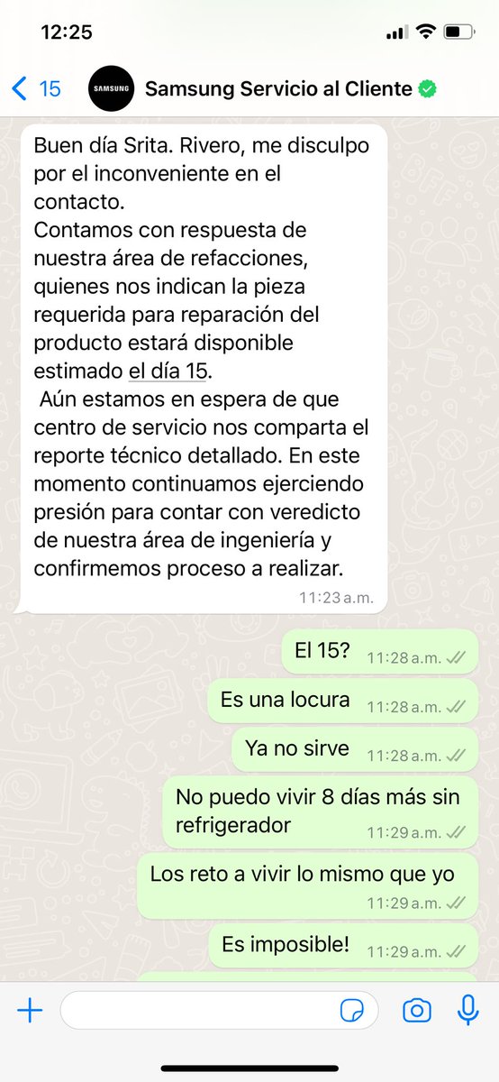 ale_river_o's tweet photo. NO COMPREN @Samsung llevo desde el 25 de enero esperando! Mi refrigerador marca 16 grados C! Es una hielera! Se descompuso todo y me piden que espere más. Somos 7 en casa… explíquenme que hago con la comida. https://t.co/0a3F3t7AMC