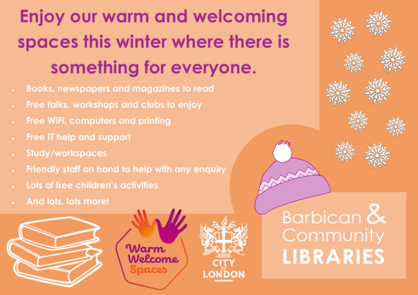 barbicanlib's tweet photo. We're open today too!
#WarmLibraries https://t.co/q7jOmkl5sN
