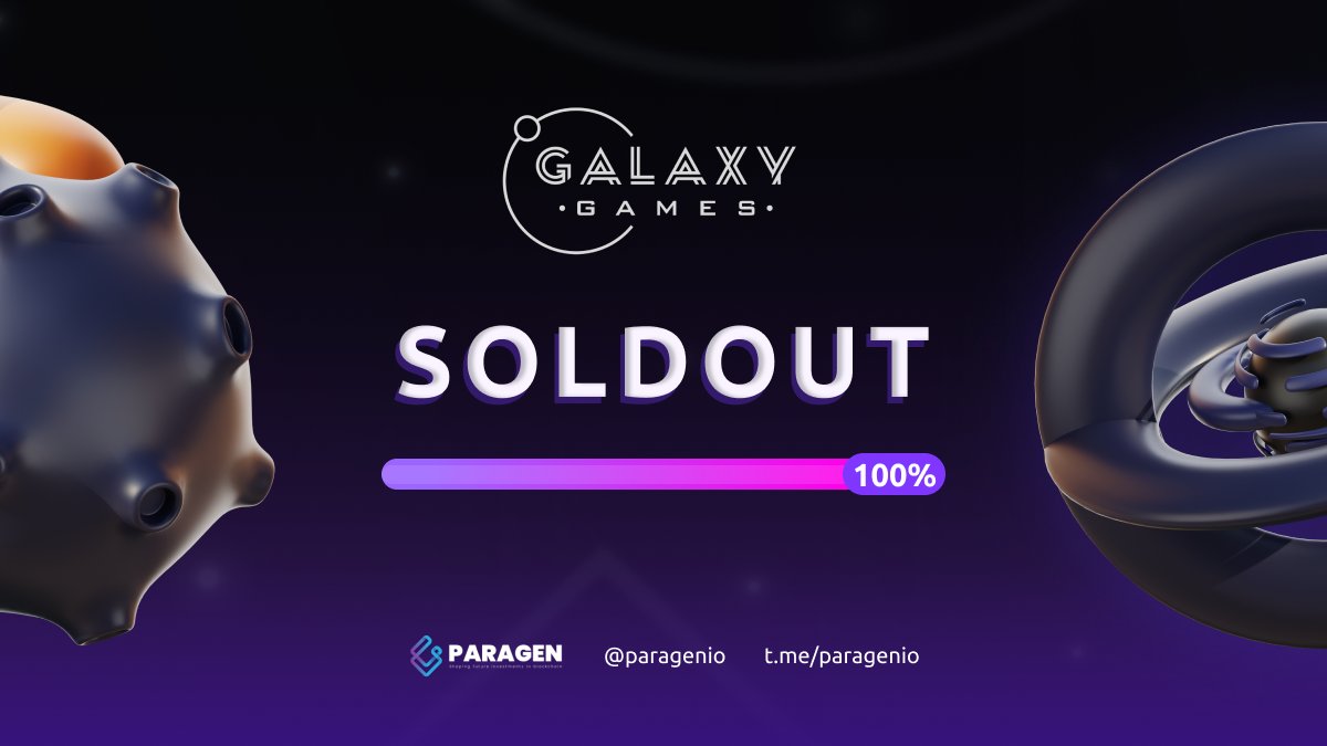 100% SOLD OUT !! 💜

@Galaxy_Games__ the studio behind <a href="/HauntedSpace_/">Haunted Space🔺</a> has a full sell out even on Paragen !! 

The craze around $GAGA continues after being featured on <a href="/PlayStation/">PlayStation</a>
And #XBOX. Bringing Major adoption in the $240 Billion gaming sector.