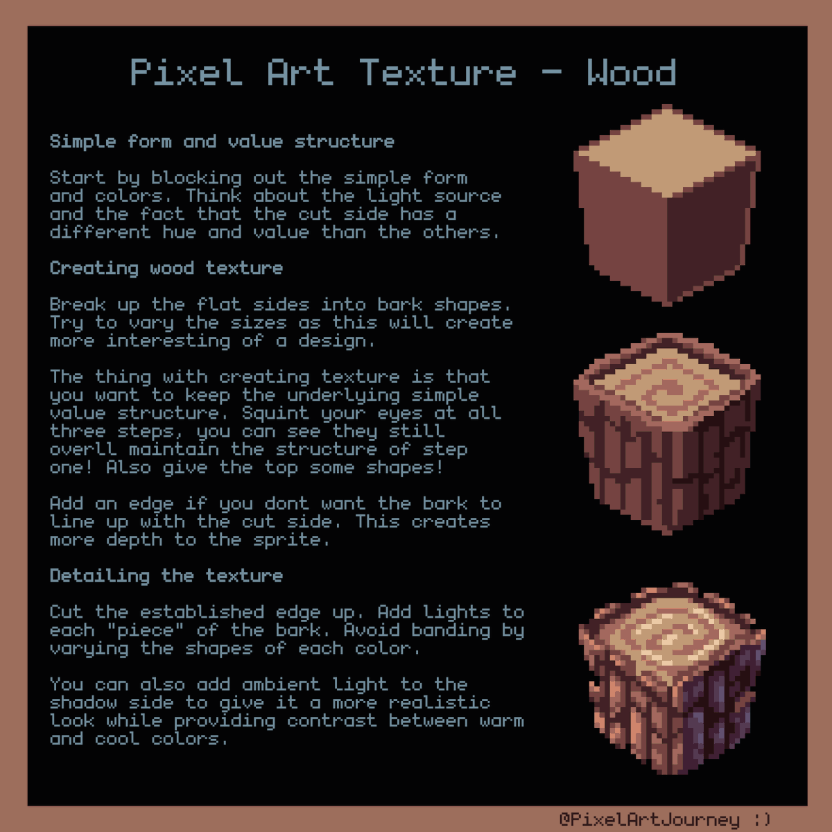 PixelArtJourney's tweet photo. Some environmental tutorials ^^ https://t.co/40HSzz4nZM