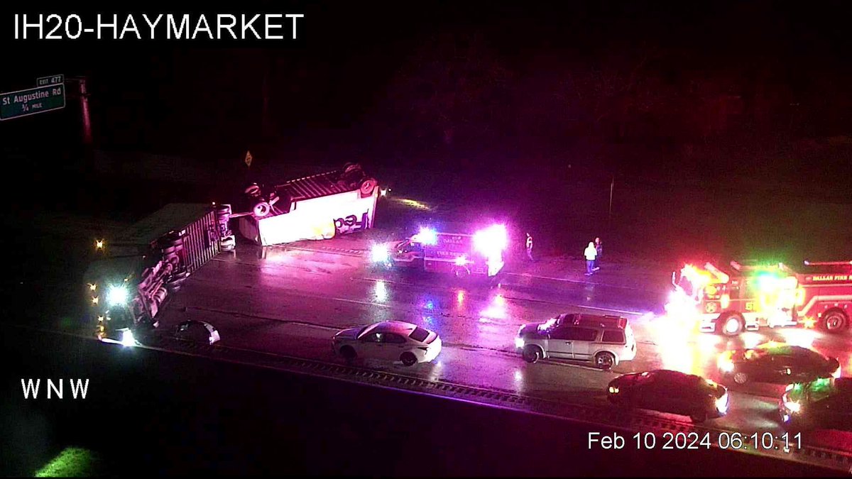 krldtraffic's tweet photo. #RedAlert in SE #Dallas #BalchSpringsTX WB lanes of I-20 are shut down past CF Hawn 175 due to an overturned vehicle. Seek alternate route! @KRLD #KRLDTraffic #1080KRLD #1080Traffic #TXDOT https://t.co/yhO2ujcqdi