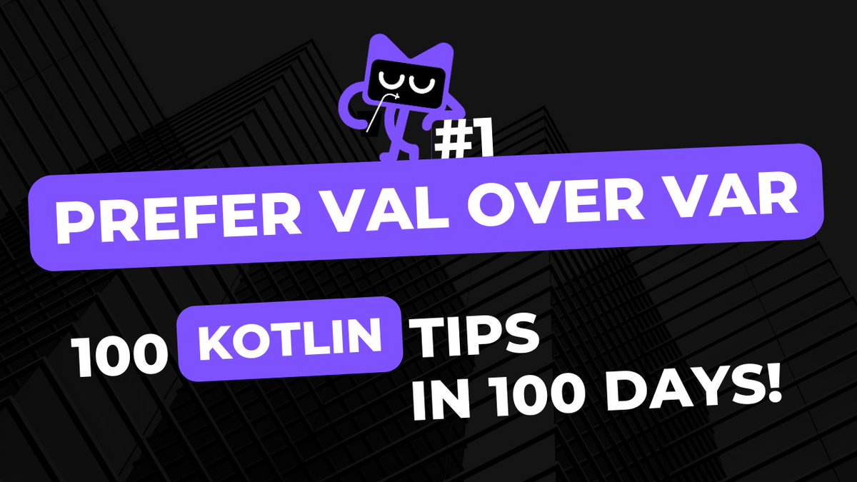 RaphaelDeLio's tweet image. Tip #1: Prefer val over var

Learn more: raphaeldelio.medium.com/kotlin-tip-1-p…

#kotlin #immutability #functionalprogramming #java