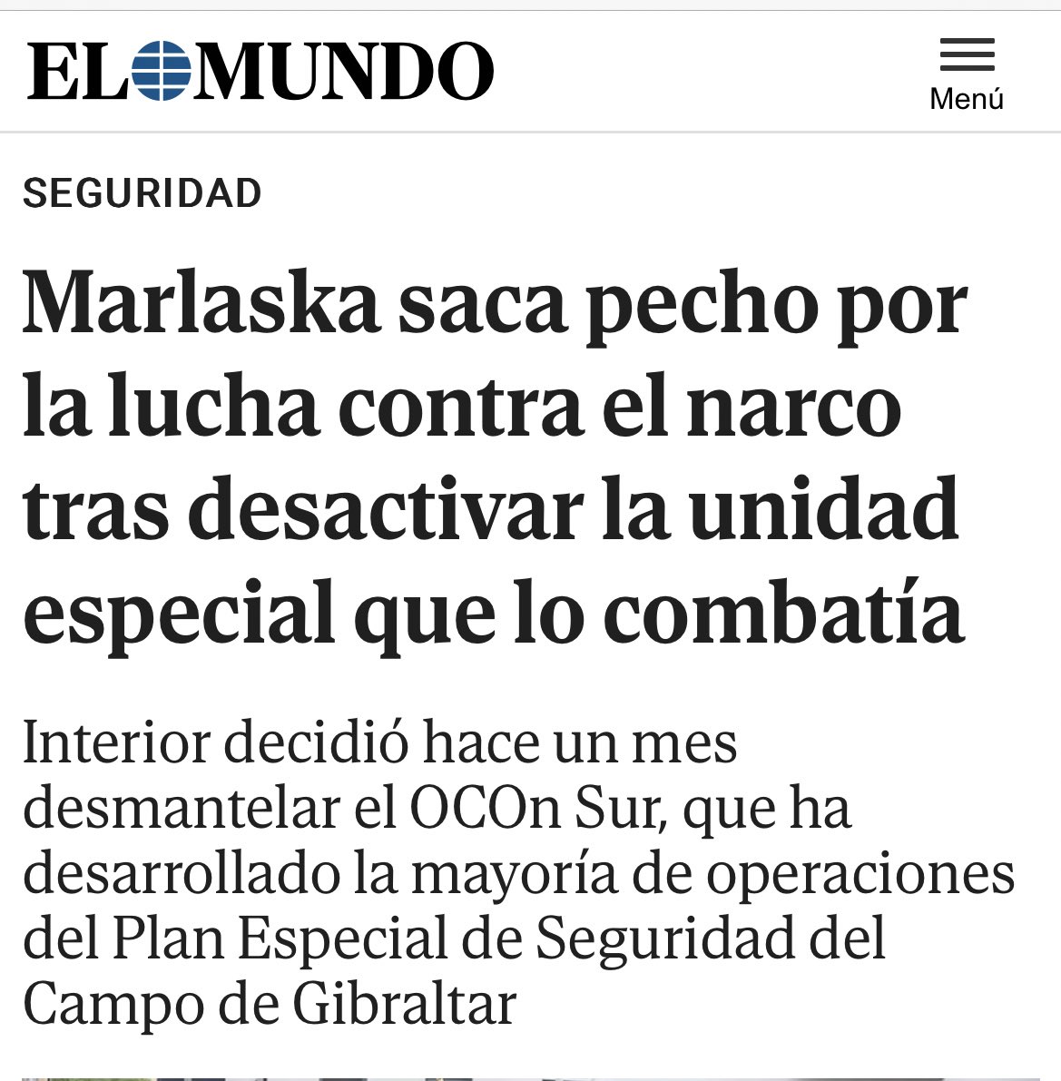 jaimeberenguer's tweet photo. Marlaska “desactivó”, es decir, disolvió, la unidad especial contra el narco en 2022 porque no hacía falta. Aunque muchos sospechamos que el motivo es otro. https://t.co/C11hcBirCw