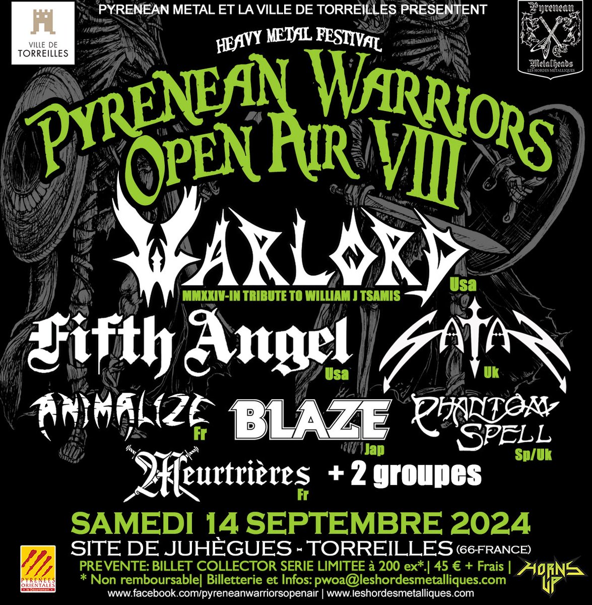 PyreneanM's tweet image. L'édition 2024 du P.W.O.A se déroulera le 14 Septembre 2024 sur le magnifique site de Juhègues à Torreilles (66) France. 
Pour la billeterie, merci d'envoyer un mail à :
pwoa@leshordesmetalliques.com