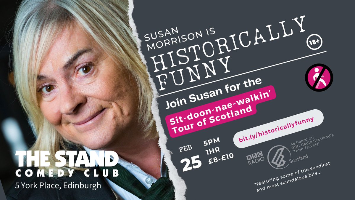 Join me on the 25th Feb - 5pm at <a href="/StandComedyClub/">The Stand</a>      👉bit.ly/historicallyfu…

Valentine's Day will have been and gone but don't worry - I'll have handy hints and tips from ye olden days on handling any unwanted items left in undergarment area. 

<a href="/edinspotlight/">Edinburgh Spotlight</a>