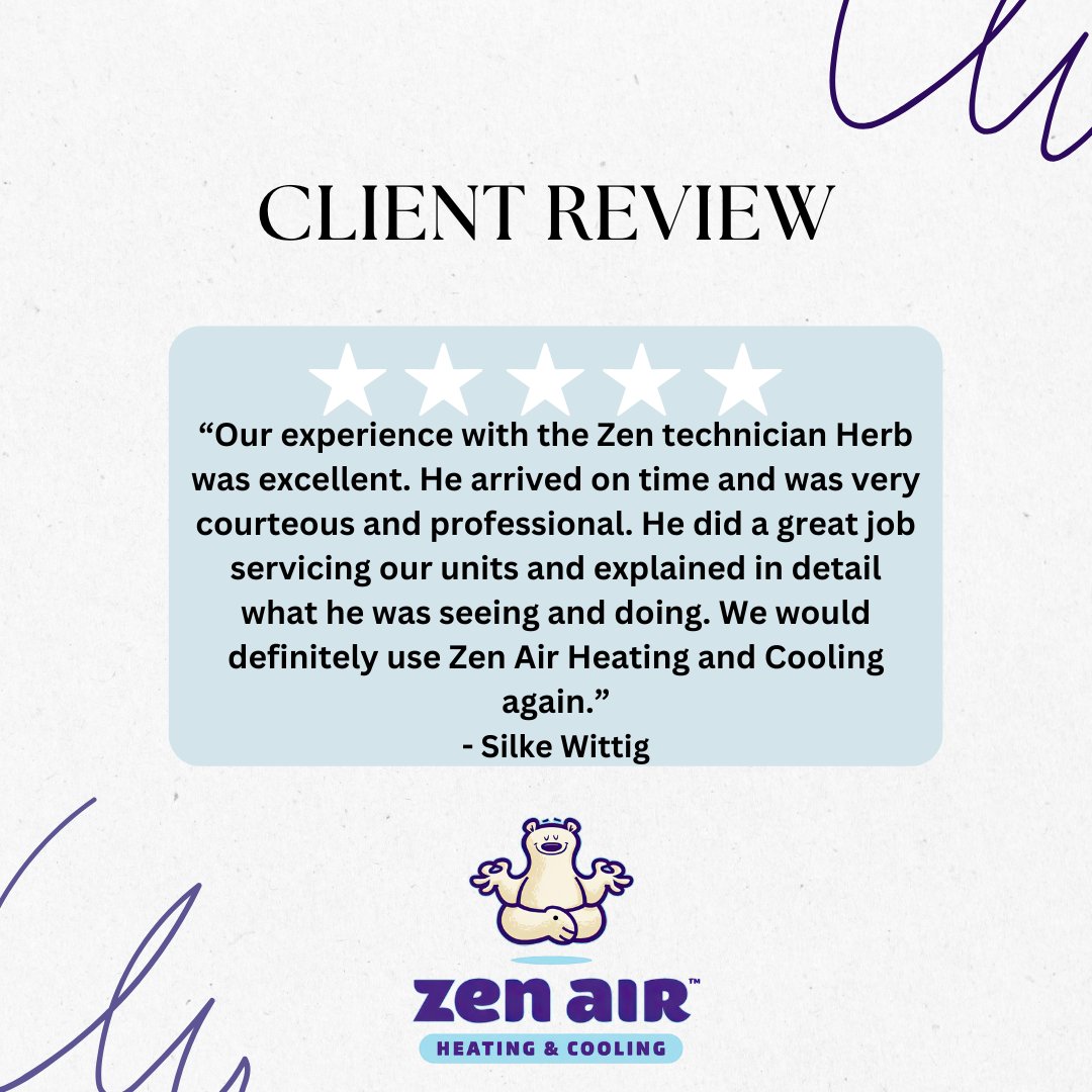 Experience the warmth of excellence with Zen Air Heating and Cooling! Our 5-star service is dedicated to keeping you comfortable year-round⭐⭐⭐⭐⭐
