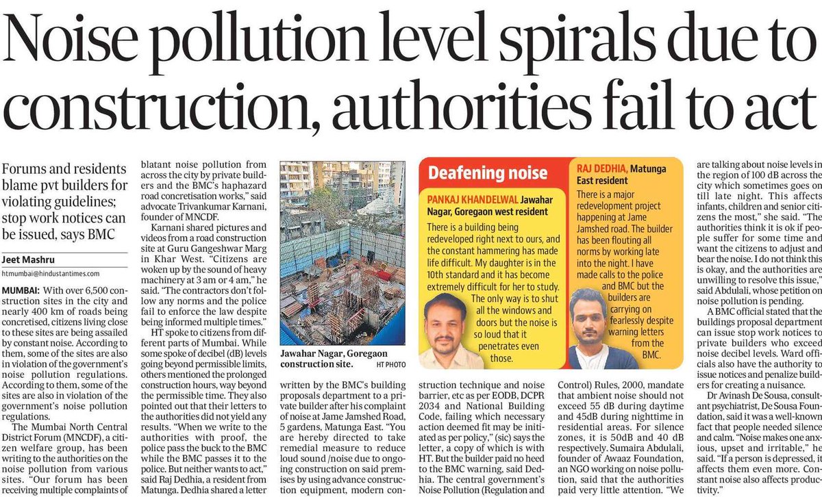 Noise pollution spirals due to construction, authorities fail to act; hindustantimes.com/cities/mumbai-… @mybmc @MumbaiPolice