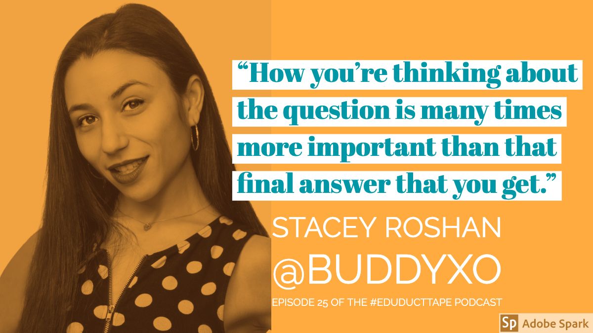 Wise words from @buddyxo on Episode 25 of the #EduDuctTape Podcast!

Listen here: directory.libsyn.com/episode/index/…
#PBL #PBLChat #DeeperLearning #DesignThinking #CompetencyEd  #PersonalizedLearning #PLearning #cbe #GrowthMindset #MakerEd #MasteryChat #ProjectBased #StudentCentered