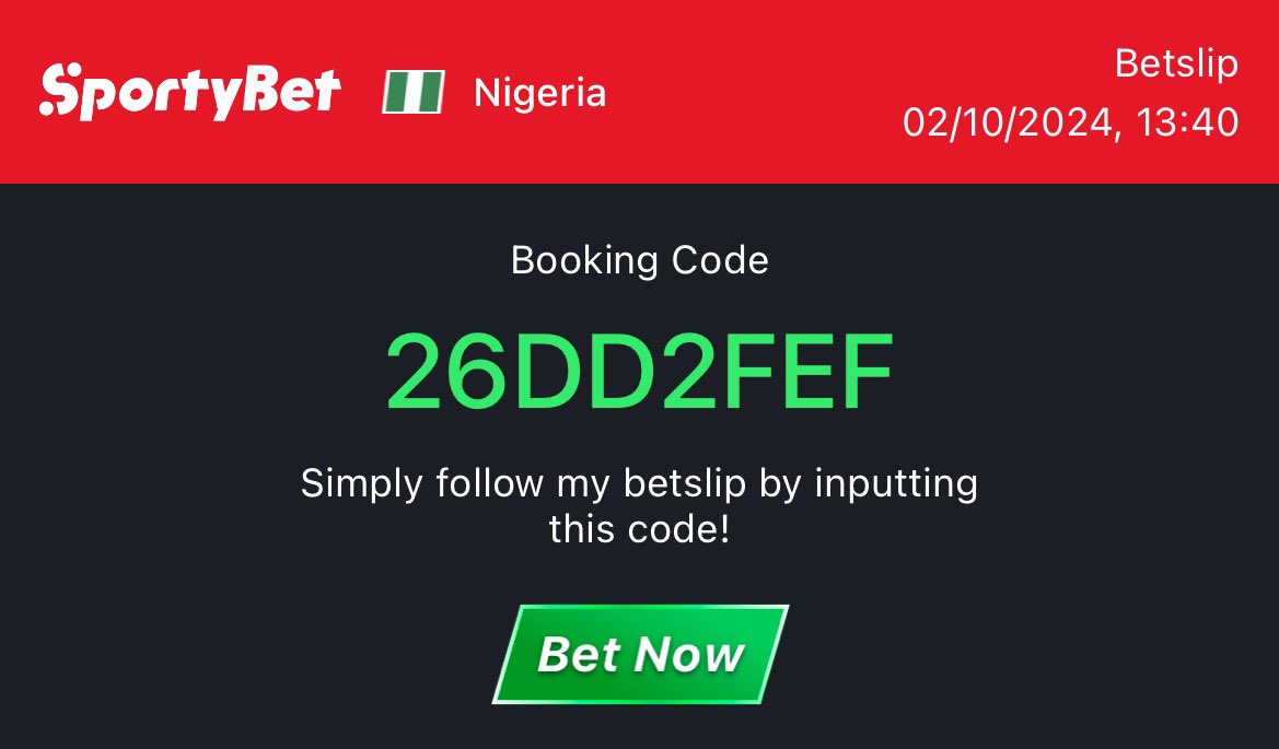 50 odds on sportybet

Code: 26DD2FEF
Join my telegram for more sweet games
👉 t.me/+U-zmlHSgJyI2N…

<a href="/Id_dannie/">Dr_dan_analysis🤾‍♂️⚽️🥇</a> @Brarena47 <a href="/FM_PREDICTION/">FEMI</a> <a href="/chrisanalysis_/">Chris Analysis🦁⚽️</a> @SilvaPredicts <a href="/ValidTips/">Valid Tips</a> <a href="/VinPredicts/">VIN PREDICTS</a> <a href="/Diamondpredicts/">Diamond Predicts</a> <a href="/Lanprediction/">Lan Prediction</a>  <a href="/LouieDi13/">B I G L O U I E 🫵🏾</a> <a href="/Ekitipikin/">Mayor Of Ekiti</a> <a href="/bossolamilekan1/">Bossolamilekan</a> <a href="/broda_good/">Goodywise</a>