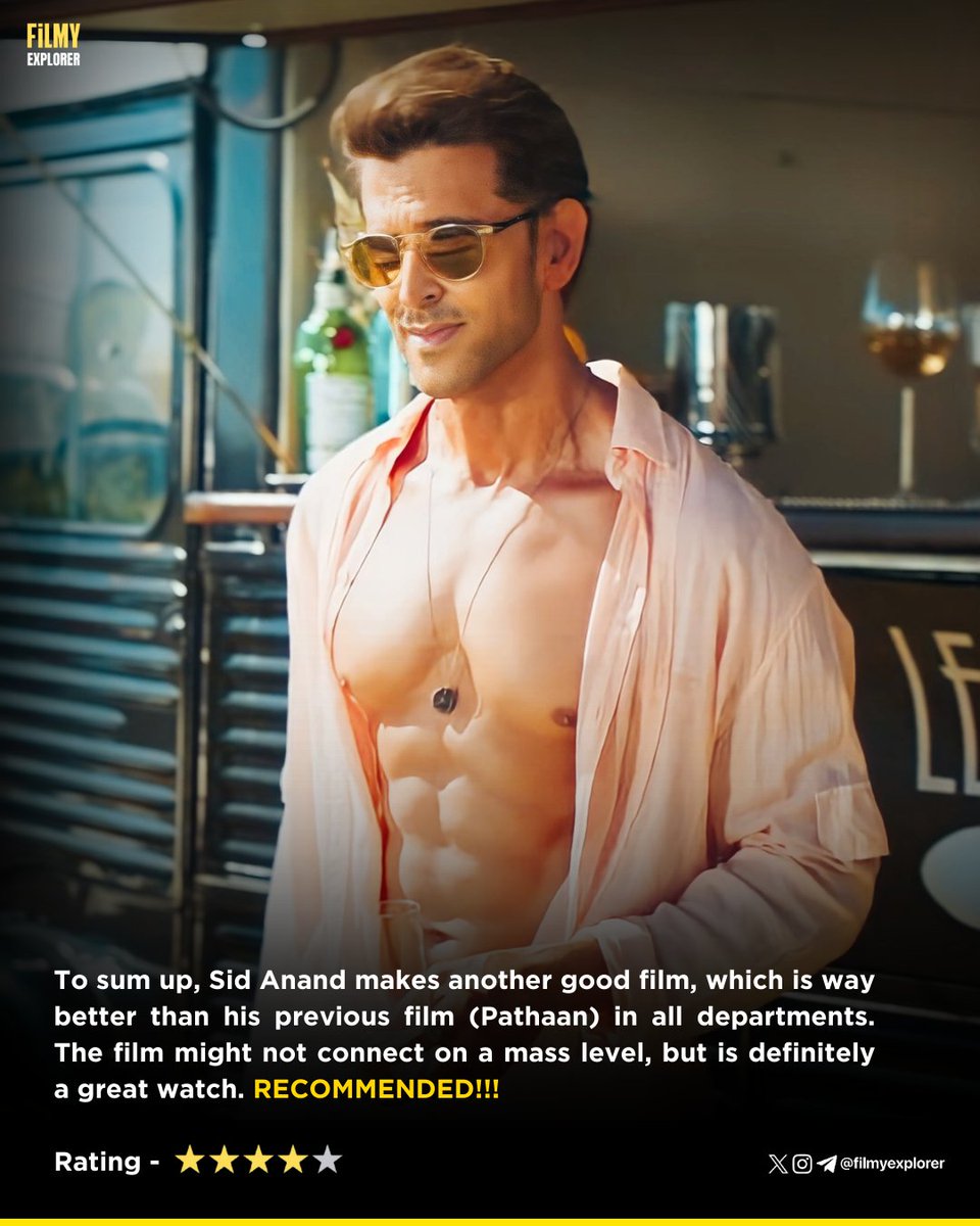 urbanbraniac's tweet photo. #Fighter Review.

Rating - ⭐⭐⭐⭐ [4 Stars]

Available in Cinemas. 

Finally watched #FighterMovie in IMAX 3D, was a worth experience!!

#HrithikRoshan #DeepikaPadukone #SiddharthAnand #AnilKapoor @justSidAnand #FighterWithBekaarDil https://t.co/A6SQsqhnHp