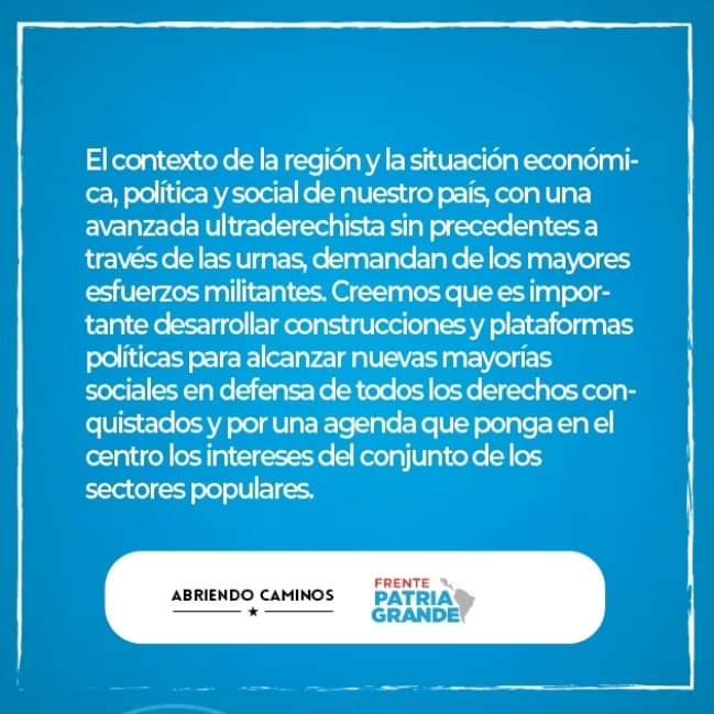 abriendo_ac's tweet photo. Nos sumamos al Frente Patria Grande

👉🏽 Con entusiasmo y responsabilidad nos sumamos al Frente Patria Grande, para aportar a ese proyecto de soberanía, justicia social y transformación que nuestra patria nos demanda. https://t.co/xXvFbbdcNe