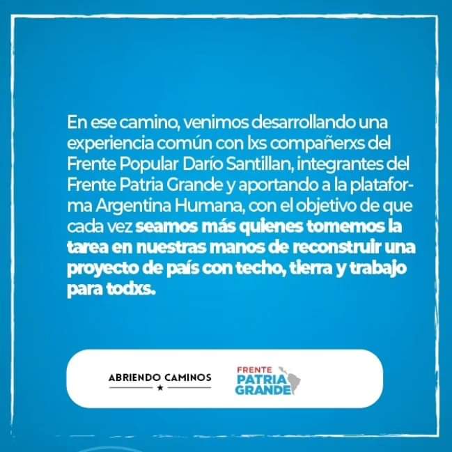 abriendo_ac's tweet photo. Nos sumamos al Frente Patria Grande

👉🏽 Con entusiasmo y responsabilidad nos sumamos al Frente Patria Grande, para aportar a ese proyecto de soberanía, justicia social y transformación que nuestra patria nos demanda. https://t.co/xXvFbbdcNe