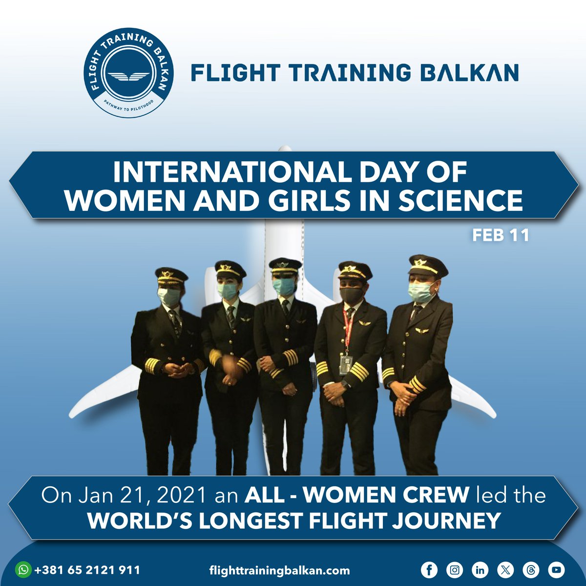 FlightTBalkan's tweet image. On the occasion of International Day of Women &amp;amp; Girls in Science, we&apos;re celebrating the amazing achievements of women in aviation!

Click here to enroll:flighttrainingbalkan.com/contact-us 

#pilottraining #pilotacademy #aviationevent #commercialpilot #pilotlicense #pilotcareer #womenpilots